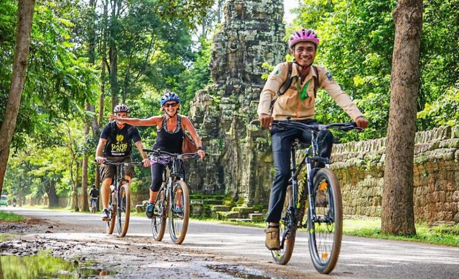 Angkor Bike tour & Gondola Sunset Boat - The sunset finish: private dragon boat on an ancient canal