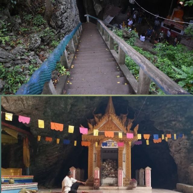 Battambang family tuktuk tour BambooTrain/Wat Banan/Bat cave - Phnom Sampeau: 800 steps, shrines, and Khmer Rouge history