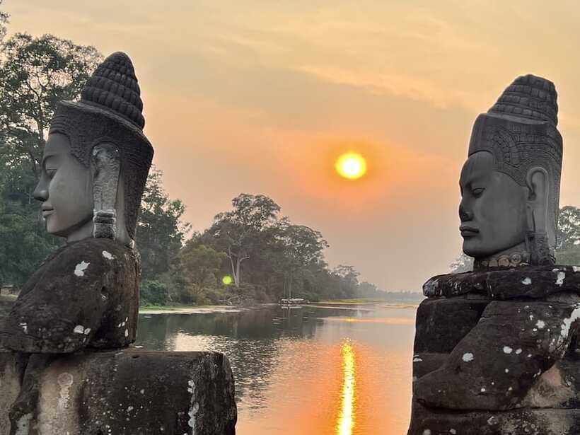 Explore Angkor Wat by Bike and Sunset - Angkor Thom by bike: East Gate, Bayon faces, and the Terrace of Elephants
