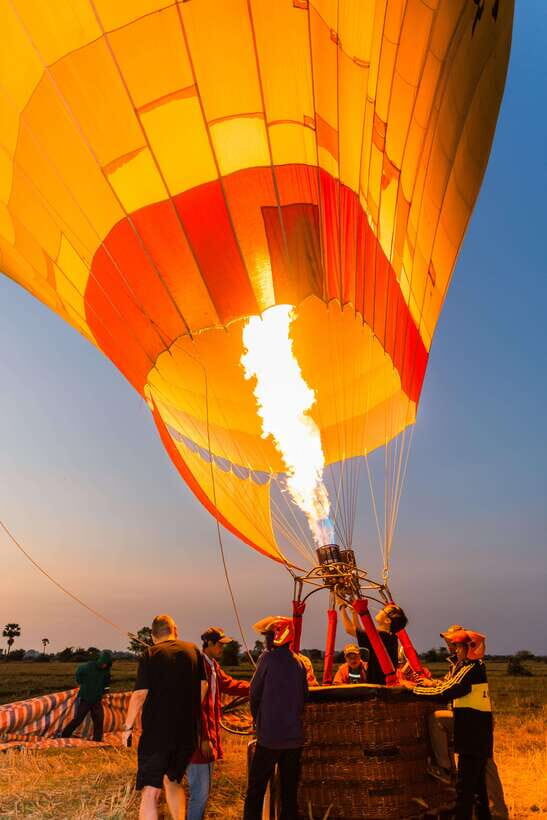 From Krong Siem Reap: Angkor Hot Air Balloon Ride w/ Pickup - How long the whole outing takes and what the schedule feels like