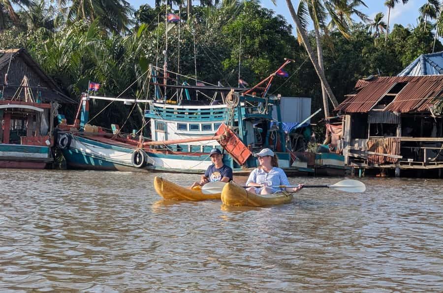 Kampot's Countryside & Kayak Tour, Pepper Farm include Lunch - Green Cathedral Kayaking Loop: Narrow River, Swimming, and Sunset