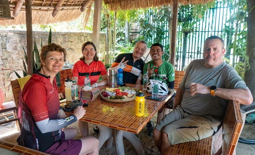 Phnom Penh: Bike & Boat Tour / E-Bike Available - Sunset on the river with drinks and canapé