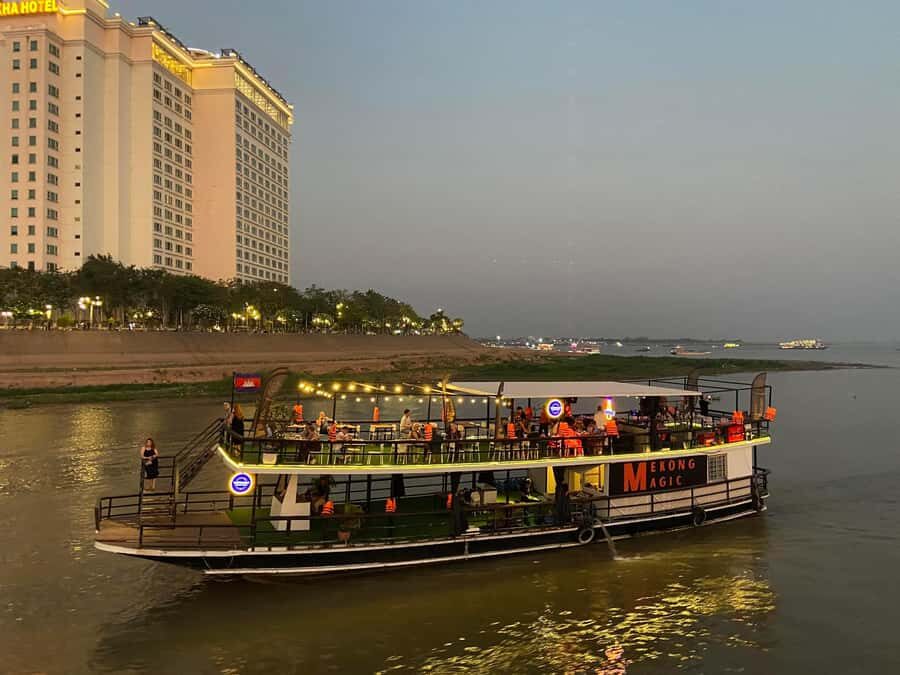 Phnom Penh: Sunset Cruise with Unlimited Beers & BBQ Buffet - On the Boat: The Unlimited Beer Setup and the BBQ Buffet