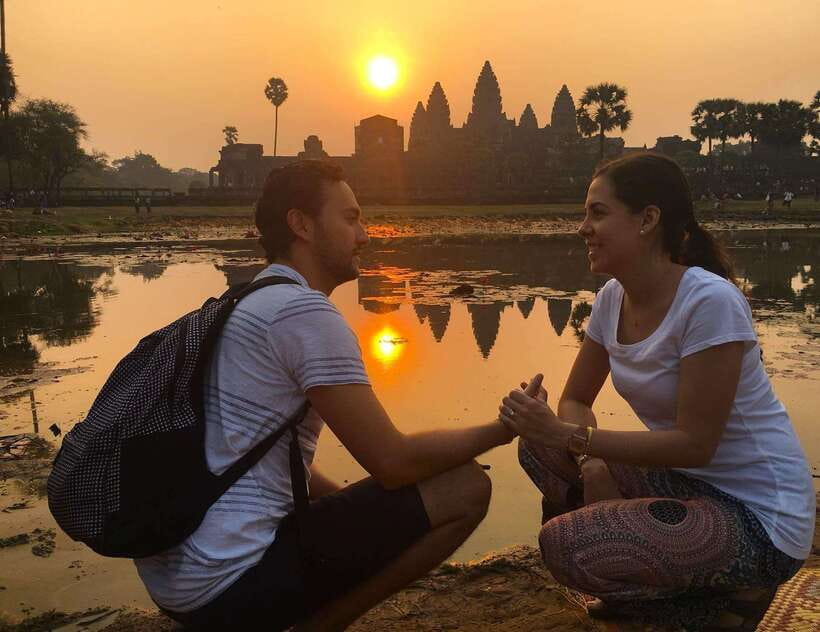 Private Angkor Wat Sunrise Tours And Sunset Floating Village - Angkor Wat dawn: the moat reflection and the guide’s level of detail