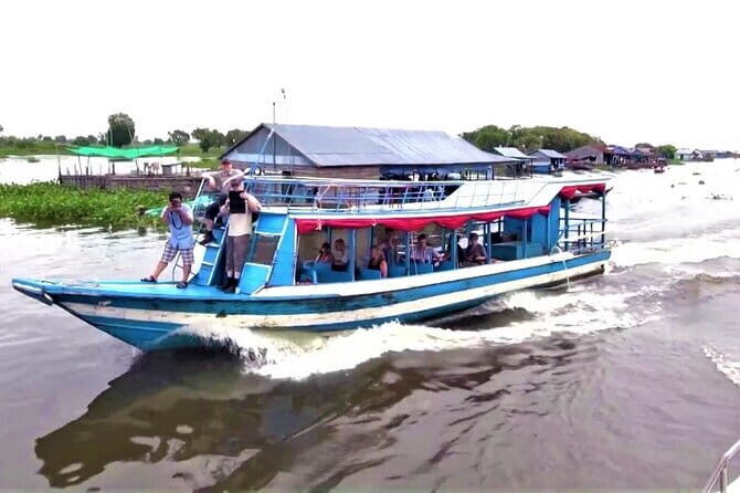 Private Boat from Battambang to Siem Reap via Tonle Sap Lake - The wooden boat setup: toilet, decks, and the feel of the ride