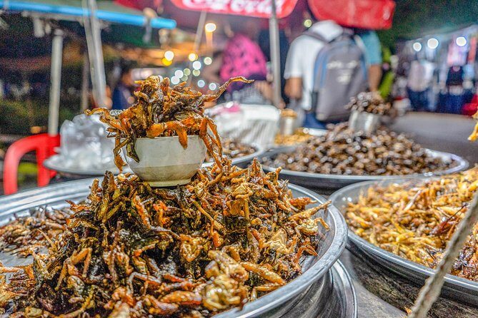 Siem Reap: Evening Foodie Vespa Tour / Tuk Tuk Available - Made in Cambodia Market: a photo stop that also adds context