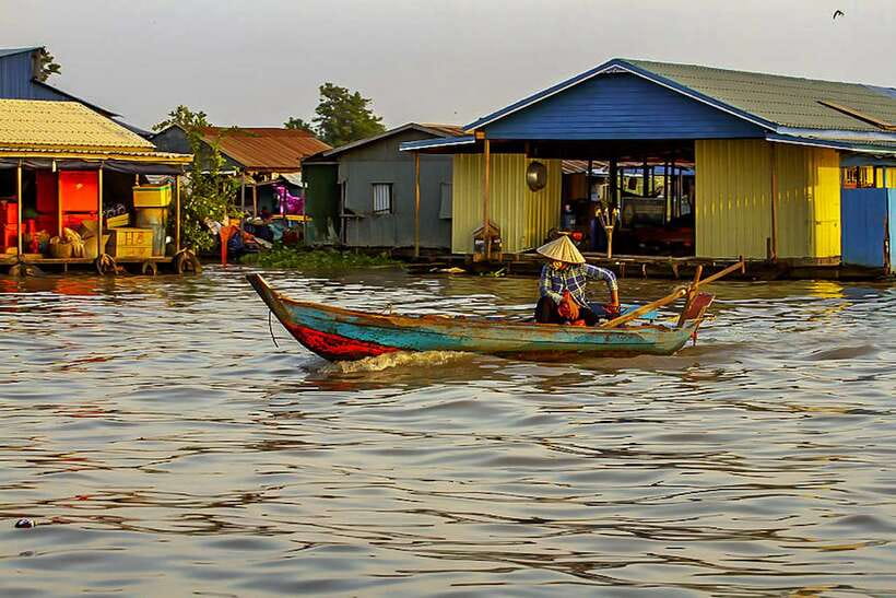 Siem Reap Floating Village Kampong Phluk Sunset with Boat - Two boat rides: village channels first, Tonle Sap after