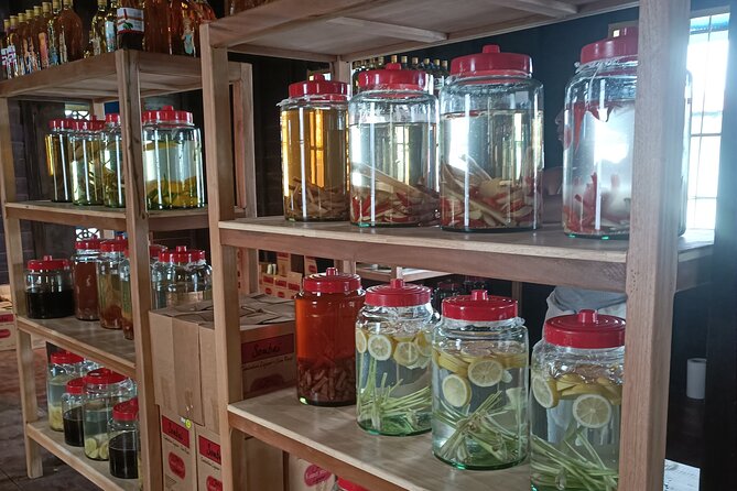 Workshop Visit and Sombai Liqueur Tasting - The tasting lineup: sweet to spicy, plus alcohol jams